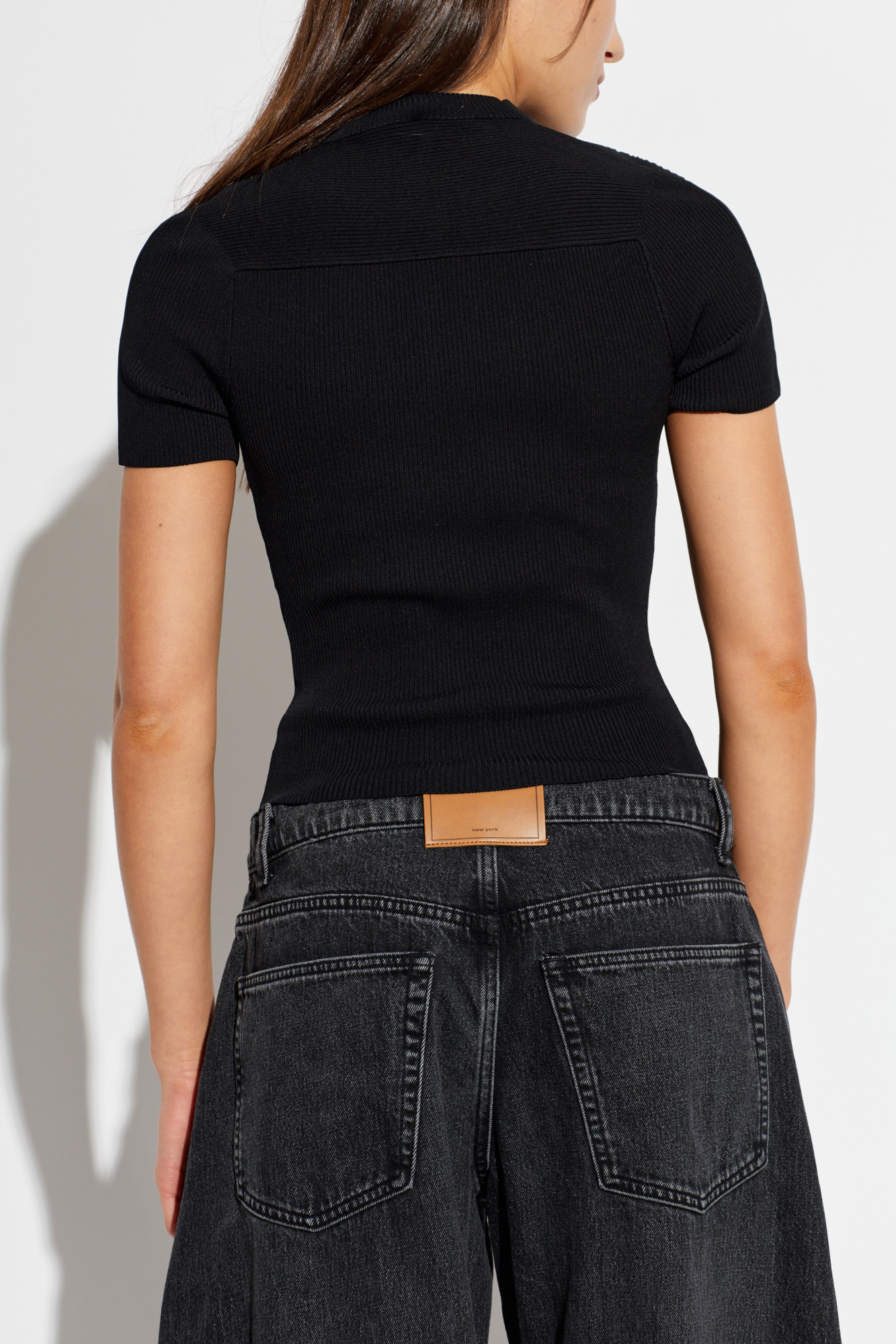 【alexanderwang】ブラック デニム ホルタートップ Alexander Wang Ribbed fitted top | Women's | Vitkac